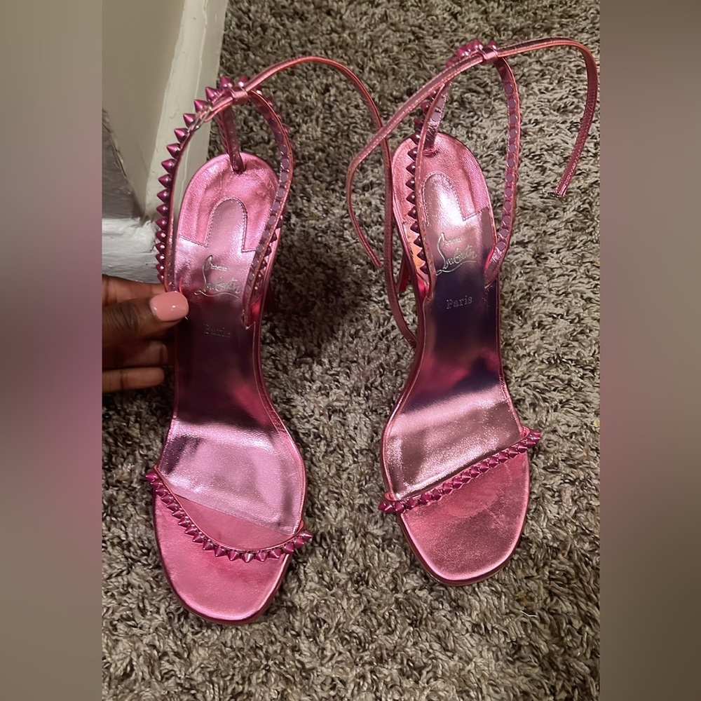 Metallic Pink Two Strapped Sandals worn once